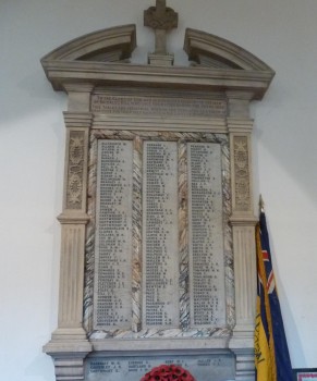 St. Michaels church marble wall tablet with names